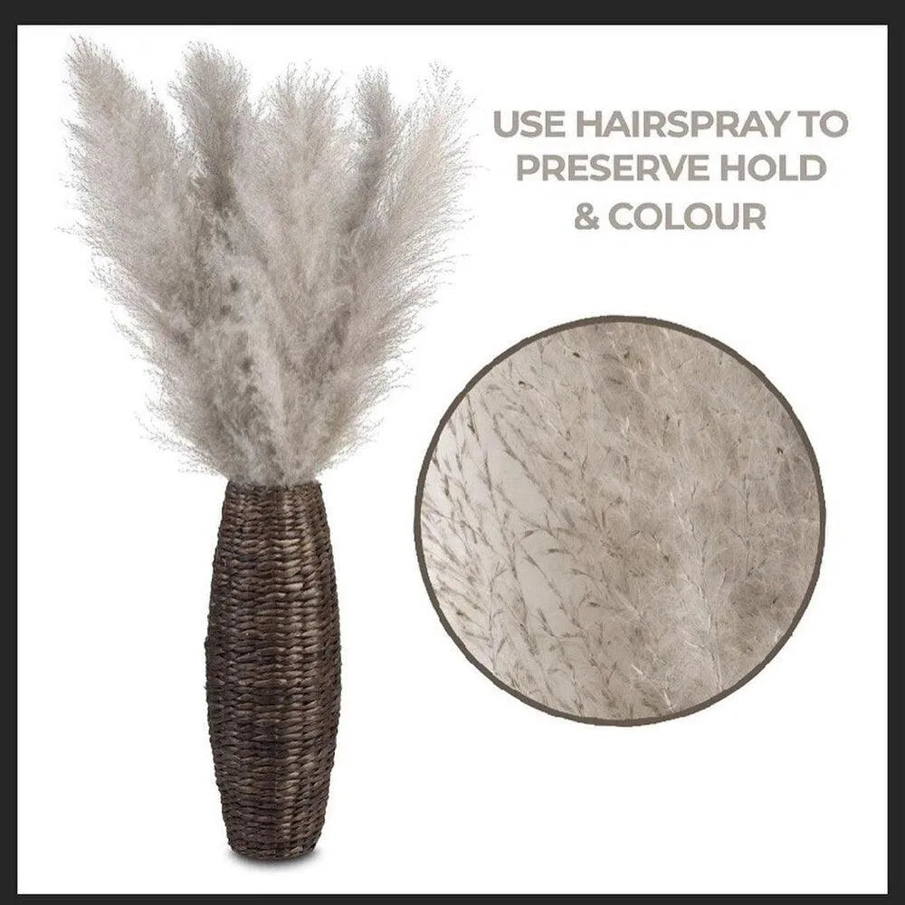80 cm Natural Real Dried Pampas Grass Bouquet (White / Beige / Gray) │ Fluffy Feather For Modern Boho Home Decoration Ornament - Besontique Home