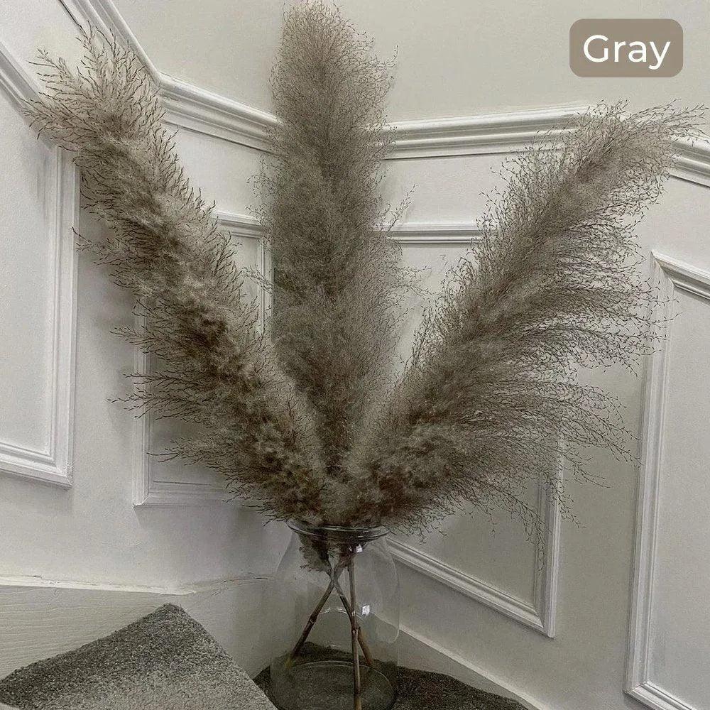 80 cm Natural Real Dried Pampas Grass Bouquet (White / Beige / Gray) │ Fluffy Feather For Modern Boho Home Decoration Ornament - Besontique Home