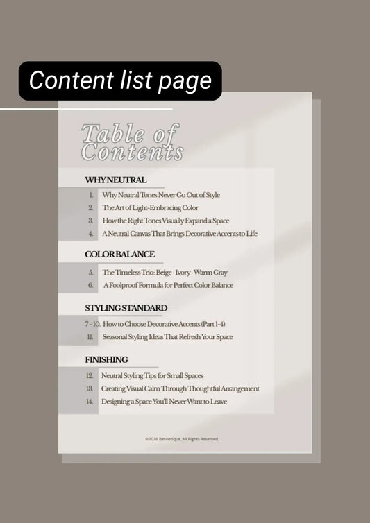 Neutral Tone Styling Mini Guide (PDF) - Besontique Home