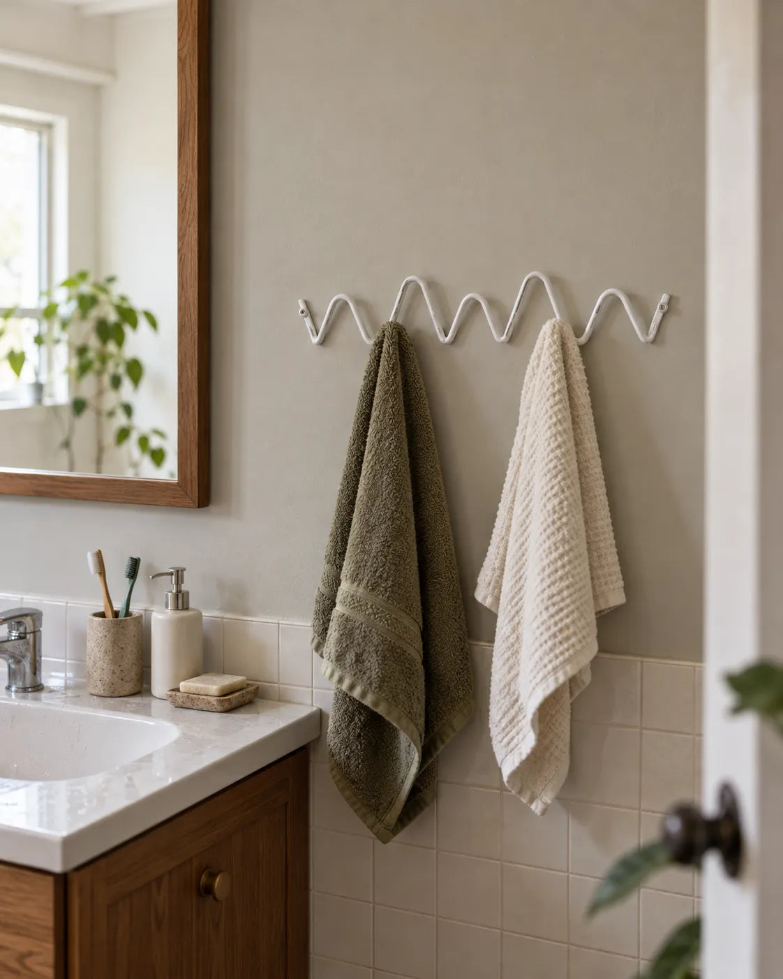 minimalist-wave-wall-hanging-hook-hanger-besontique-home-Besontique Home