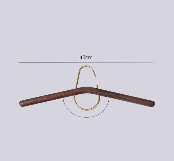 Retro Style Beech Wood Brass Clothes Hanger │ Design Seamless Clothes Coat Trousers Wardrobe Organizer