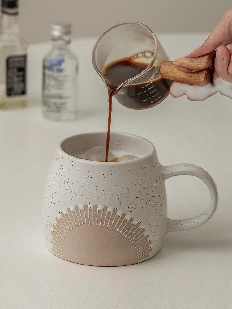 Aesthetic Vintage Coffee Mug Cup β Ceramic High Temperature Resistance Big Belly Cup β Kitchenware - Besontique Home