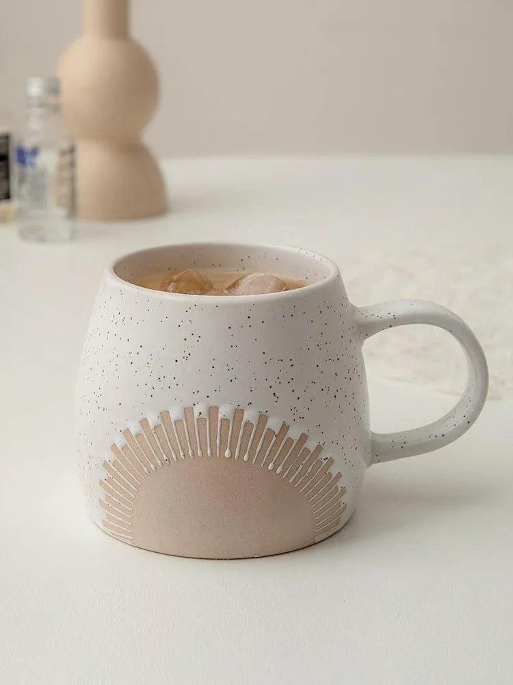 Aesthetic Vintage Coffee Mug Cup β Ceramic High Temperature Resistance Big Belly Cup β Kitchenware - Besontique Home