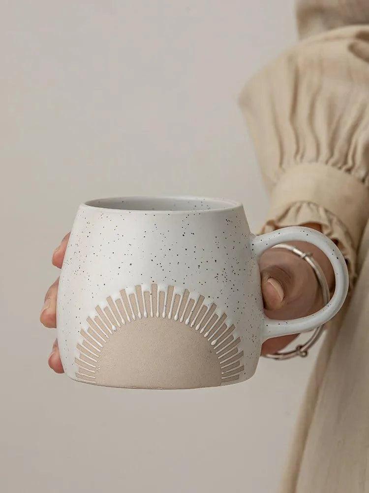 Aesthetic Vintage Coffee Mug Cup β Ceramic High Temperature Resistance Big Belly Cup β Kitchenware - Besontique Home