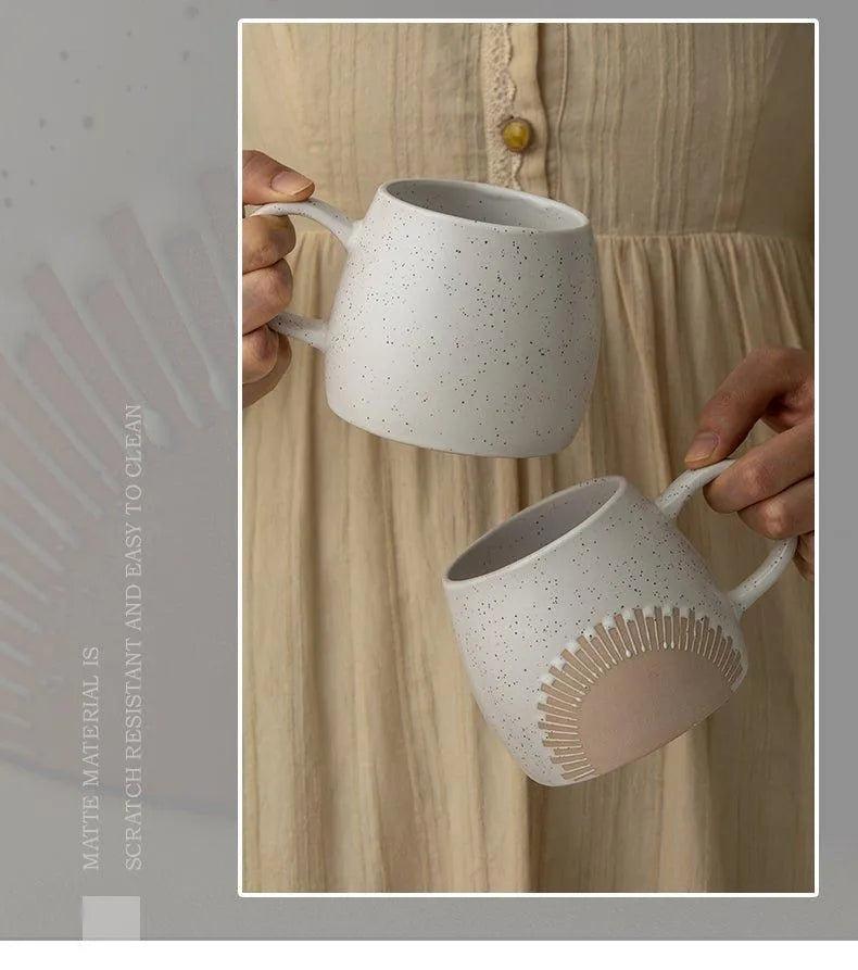Aesthetic Vintage Coffee Mug Cup β Ceramic High Temperature Resistance Big Belly Cup β Kitchenware - Besontique Home