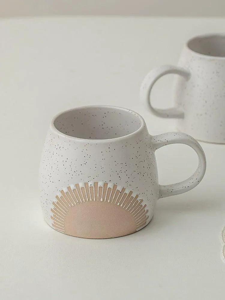 Aesthetic Vintage Coffee Mug Cup β Ceramic High Temperature Resistance Big Belly Cup β Kitchenware - Besontique Home