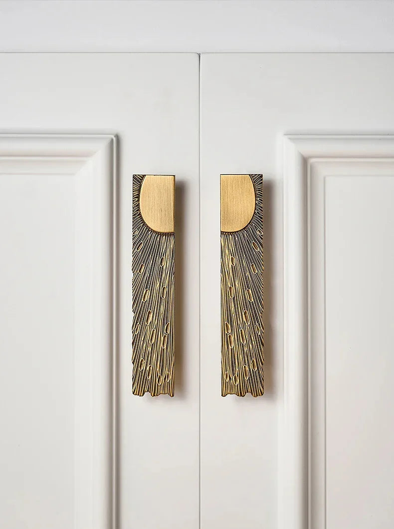 Antique Bronze Rectangular shape Furniture Door Knob │ Modern Vintage Brass style Kitchen Cabinet Handles - Besontique Home