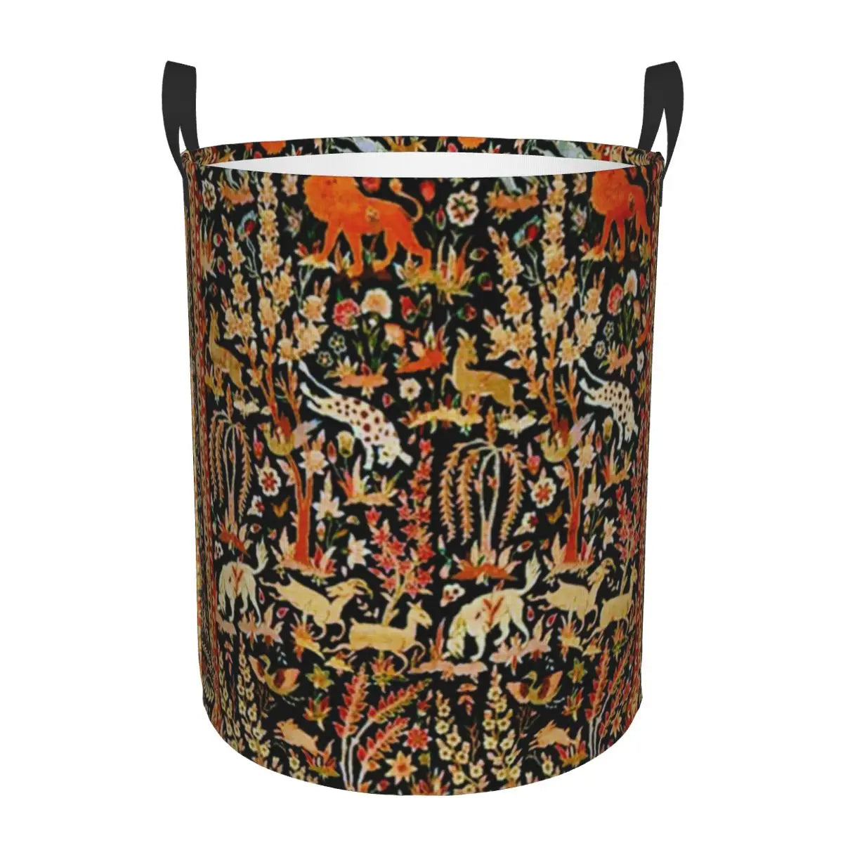 Aubusson Tapestry Printed Laundry Basket │ Foldable French Motif Decorative Hamper Organizer - Besontique Home