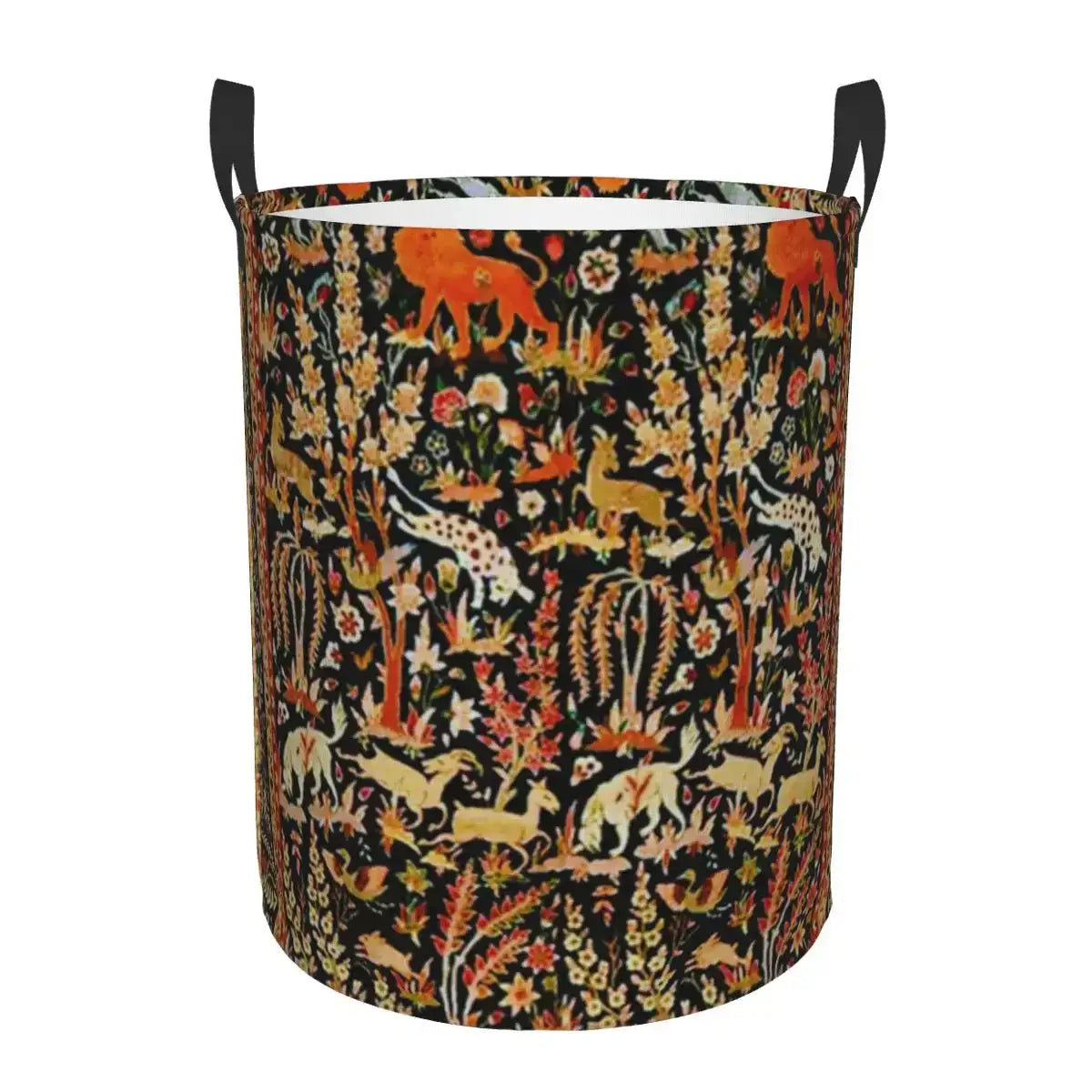 aubusson-tapestry-printed-laundry-basket-foldable-french-motif-decorative-hamper-organizer-besontique-home-24919 - Besontique Home