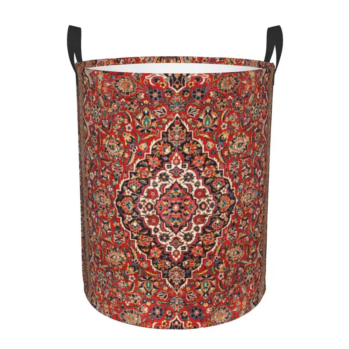 Aubusson Tapestry Printed Laundry Basket │ Foldable French Motif Decorative Hamper Organizer - Besontique Home