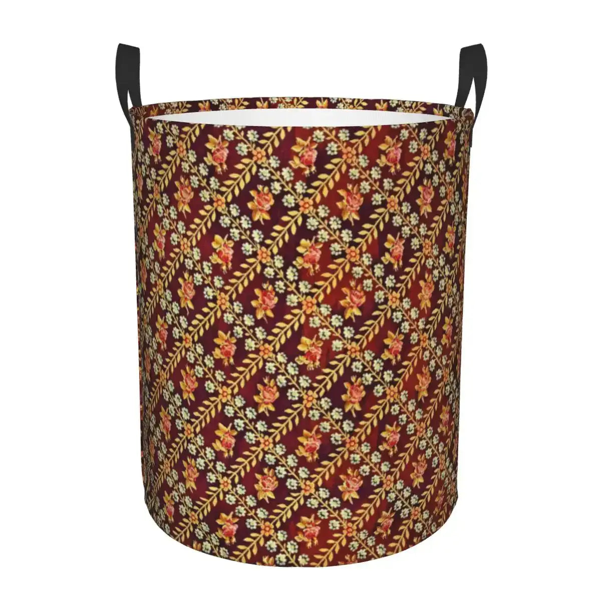 aubusson-tapestry-printed-laundry-basket-foldable-french-motif-decorative-hamper-organizer-besontique-home-33568 - Besontique Home