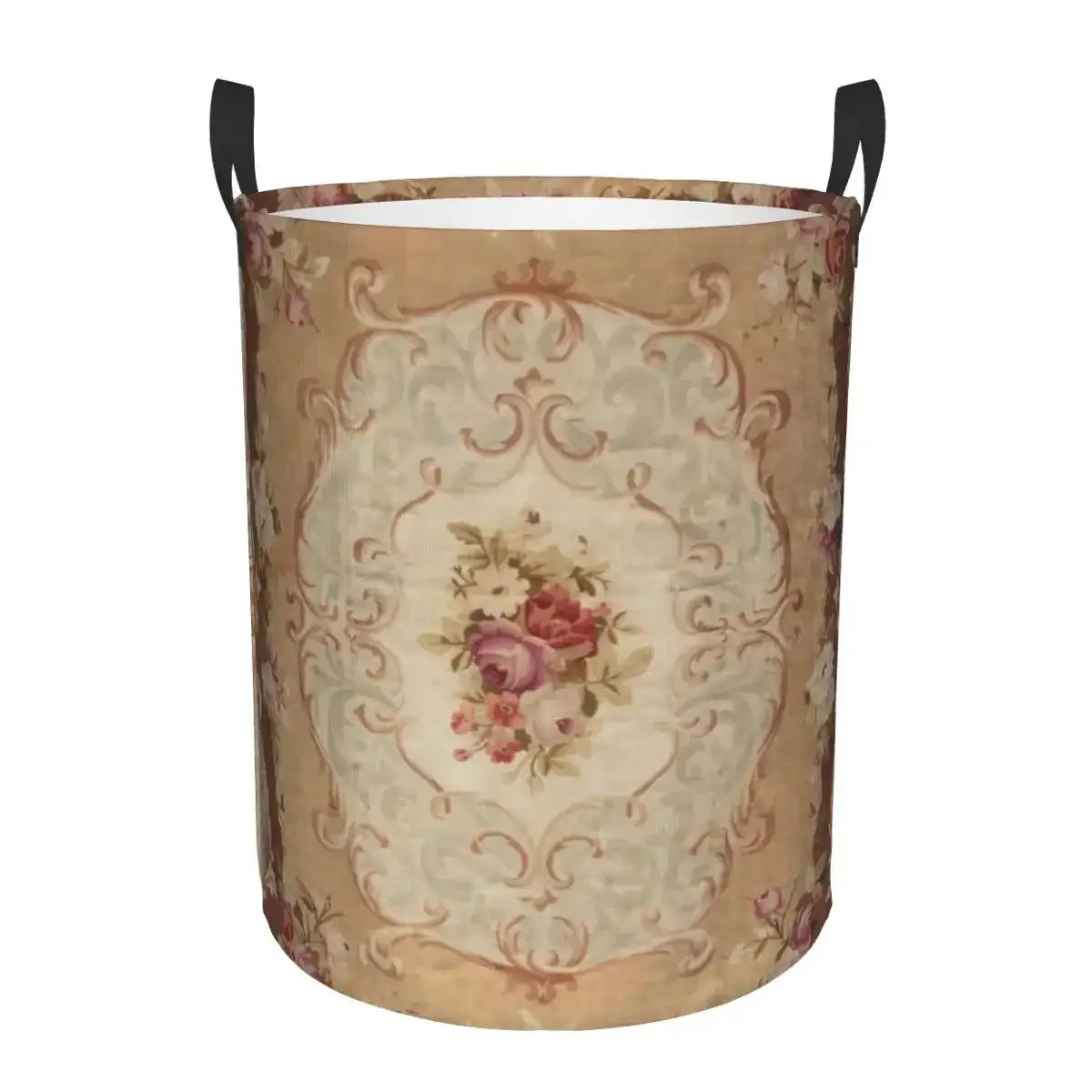 aubusson-tapestry-printed-laundry-basket-foldable-french-motif-decorative-hamper-organizer-besontique-home-91539 - Besontique Home