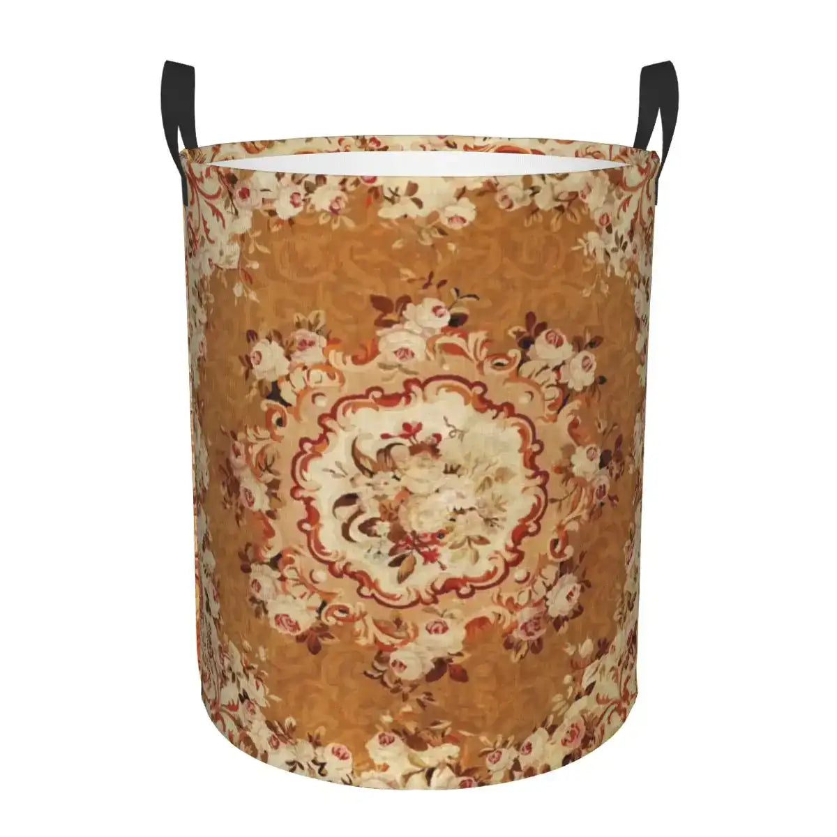 aubusson-tapestry-printed-laundry-basket-foldable-french-motif-decorative-hamper-organizer-besontique-home-92136 - Besontique Home