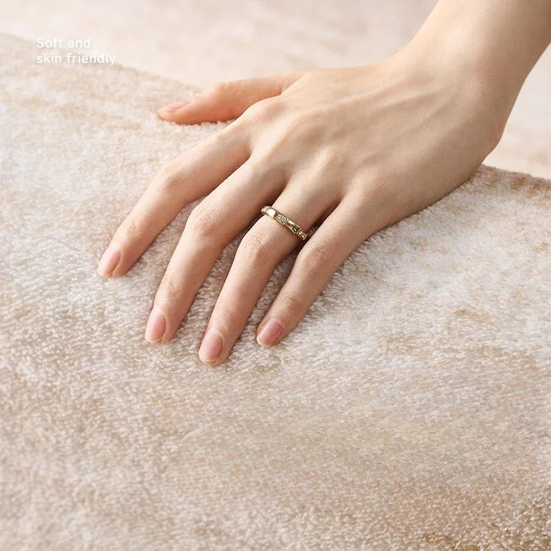 Beige Light Beige Luxury Home Floor Carpet │ Modern Boho Anti-Slip Decorative Rug