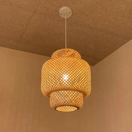Bamboo Hand Woven Stylish Ceiling Light │ Modern Lantern Chandelier Lamp Lighting - Besontique Home