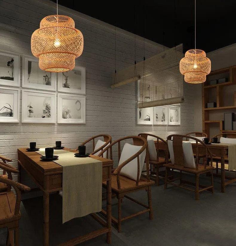 Bamboo Hand Woven Stylish Ceiling Light │ Modern Lantern Chandelier Lamp Lighting - Besontique Home