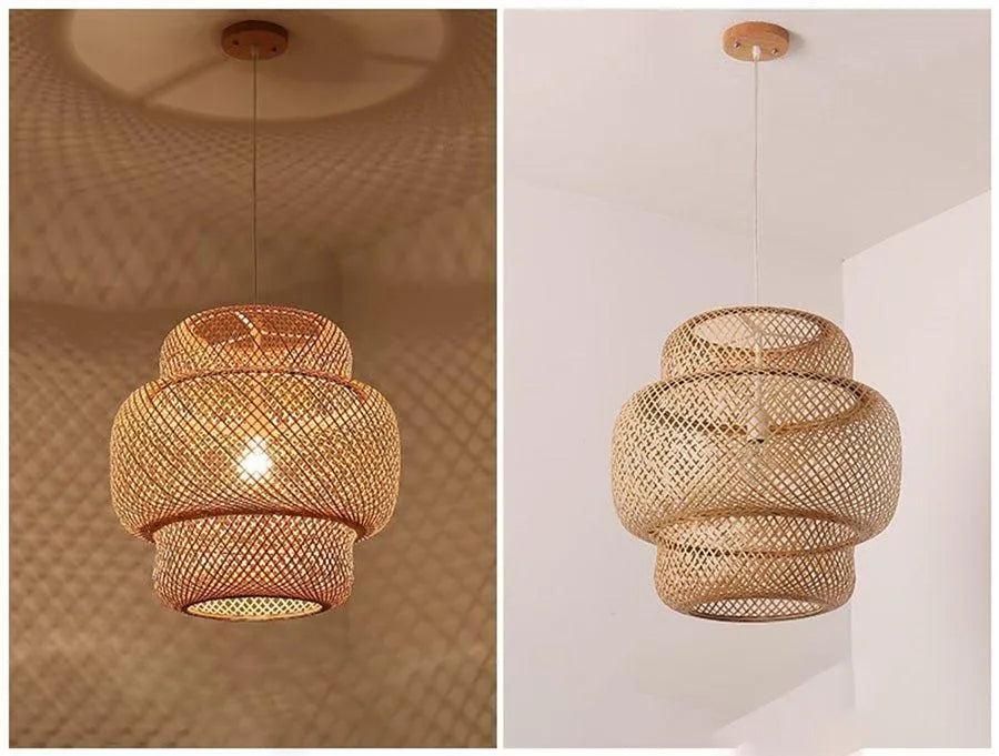 Bamboo Hand Woven Stylish Ceiling Light │ Modern Lantern Chandelier Lamp Lighting - Besontique Home