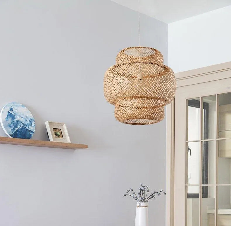 Bamboo Hand Woven Stylish Ceiling Light │ Modern Lantern Chandelier Lamp Lighting - Besontique Home