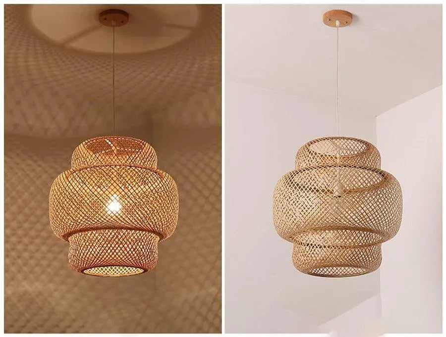 Bamboo Hand Woven Stylish Ceiling Light │ Modern Lantern Chandelier Lamp Lighting - Besontique Home