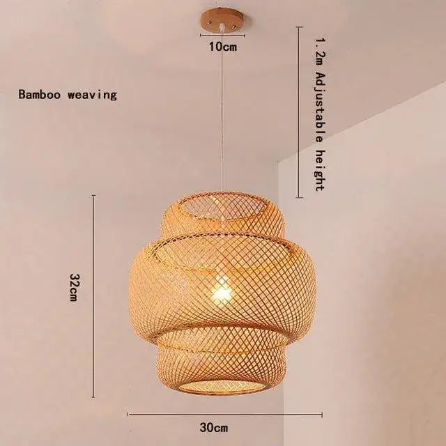 bamboo-hand-woven-stylish-ceiling-light-modern-lantern-chandelier-lamp-lighting-besontique-home-73949 - Besontique Home