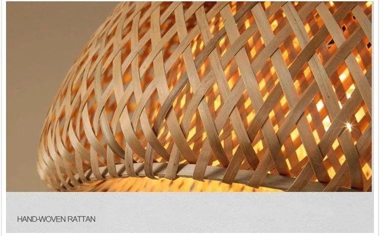 Bamboo Hanging Ceiling Lamp 3 Set │ Handmade Wooden Ratten Lighting For Home Decoration - Besontique Home