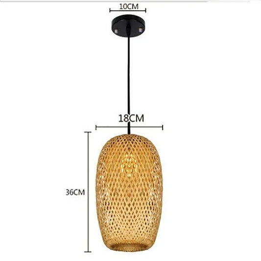 Bamboo Hanging Ceiling Lamp A │ Handmade Wooden Ratten Lighting For Home Decoration - Besontique Home