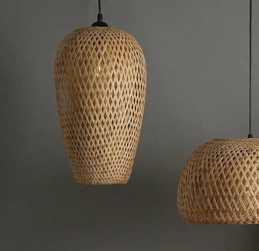 Bamboo Hanging Ceiling Lamp A │ Handmade Wooden Ratten Lighting For Home Decoration - Besontique Home