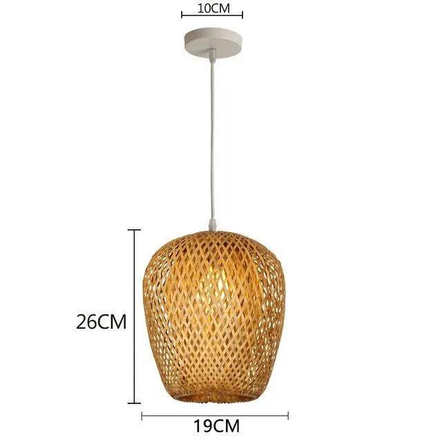 Bamboo Hanging Ceiling Lamp B │ Handmade Wooden Ratten Lighting For Home Decoration - Besontique Home