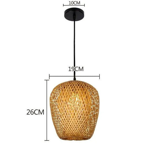 Bamboo Hanging Ceiling Lamp B │ Handmade Wooden Ratten Lighting For Home Decoration - Besontique Home