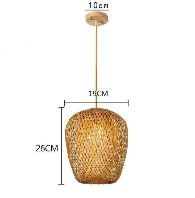 Bamboo Hanging Ceiling Lamp B │ Handmade Wooden Ratten Lighting For Home Decoration - Besontique Home