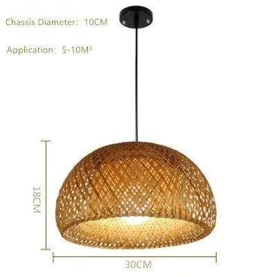 Bamboo Hanging Ceiling Lamp C │ Handmade Wooden Ratten Lighting For Home Decoration - Besontique Home