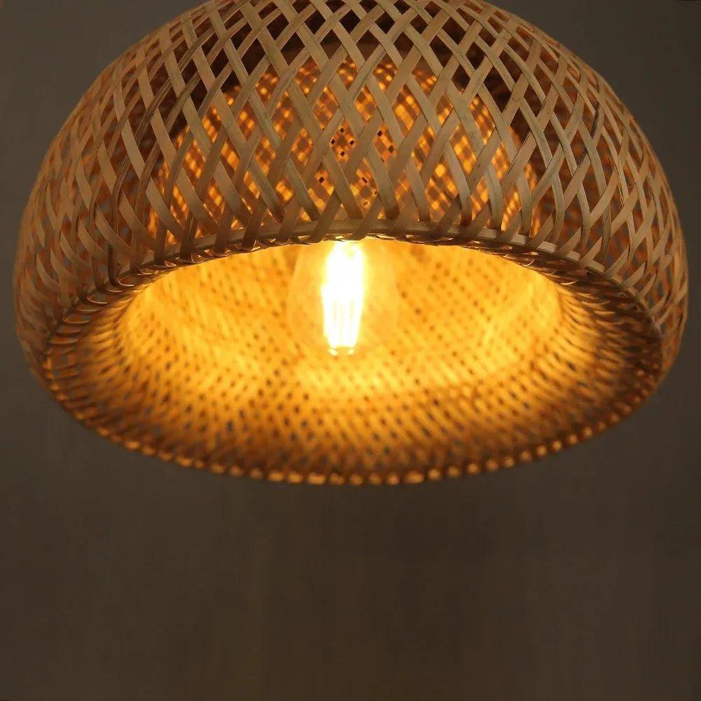 Bamboo Hanging Ceiling Lamp C │ Handmade Wooden Ratten Lighting For Home Decoration - Besontique Home