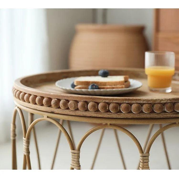Bamboo Rattan Side Table │ Modern Boho Coffee Table Furniture - Besontique Home