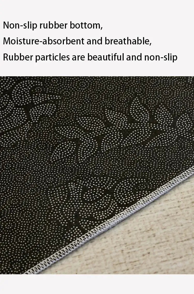 Beige Black Plaid Pattern Modern Rug │ Artistic Retro Style Anti-slip bottom Large Carpet - Besontique Home