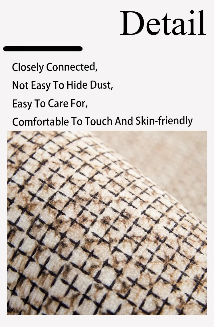 Beige Black Plaid Pattern Modern Rug │ Artistic Retro Style Anti-slip bottom Large Carpet - Besontique Home