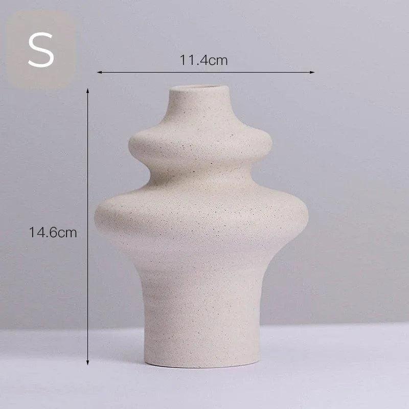 Beige Nordic Ceramics Dried Flower Vase │ Pampas Grass Pot Set│ Home Ornaments Decorations Gifts - Besontique Home
