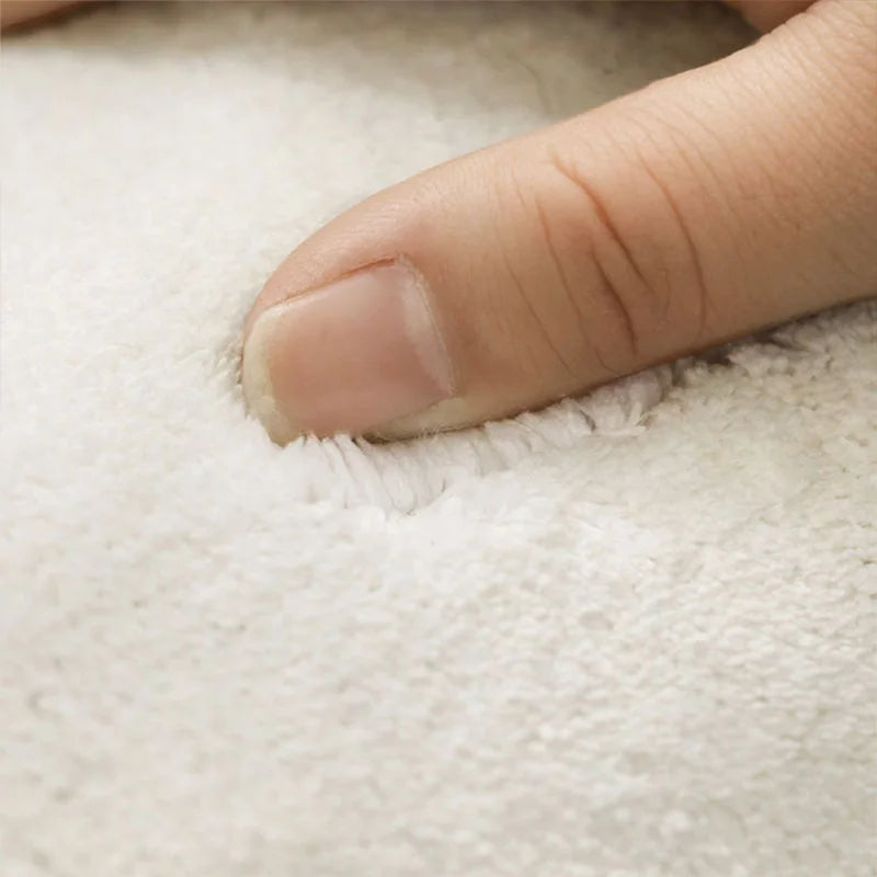 Beige printed pattern Fluffy Plush Irregular Rug Carpet - Besontique Home