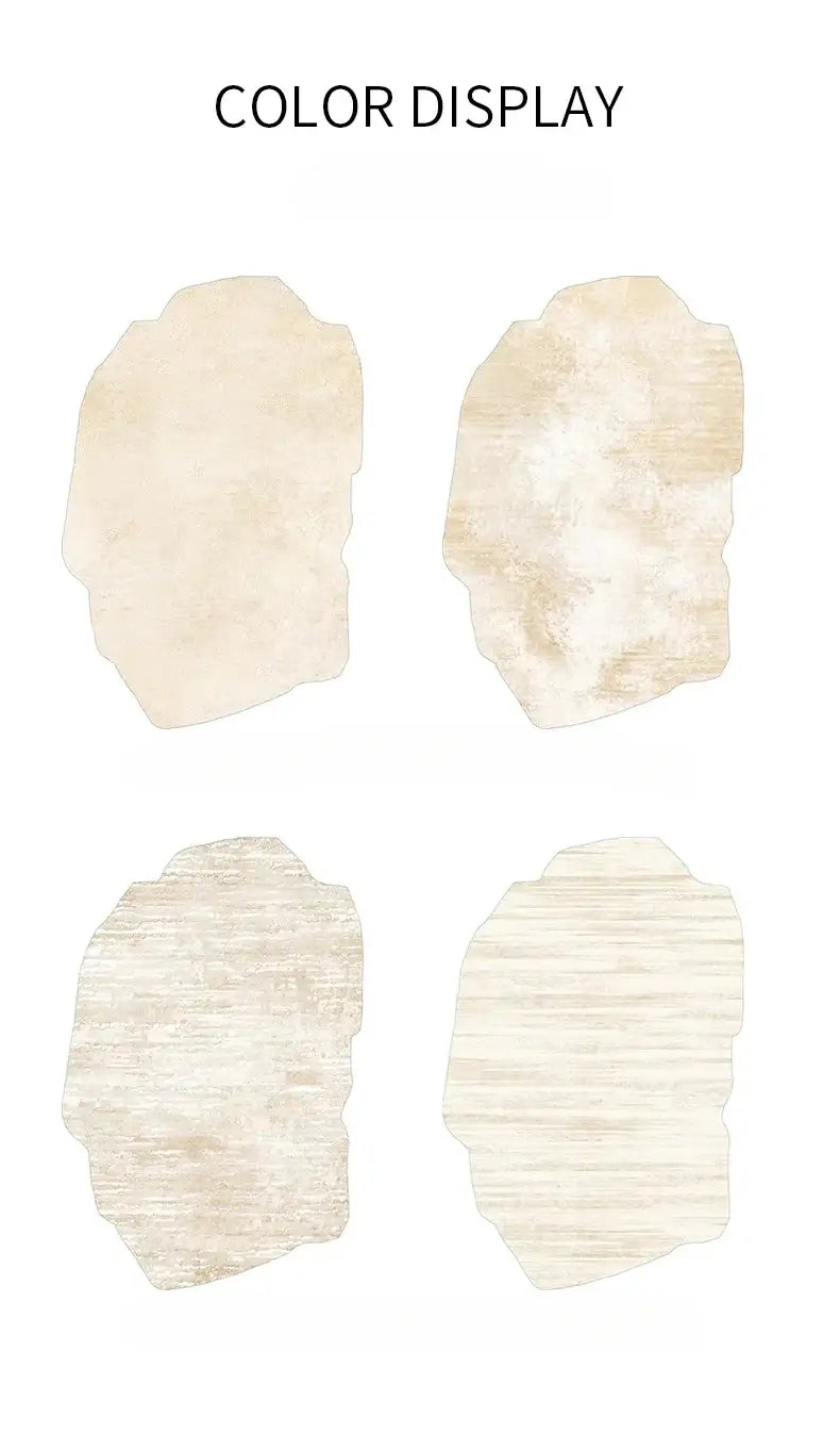 beige-printed-pattern-fluffy-plush-irregular-rug-carpet-besontique-home-44718 - Besontique Home
