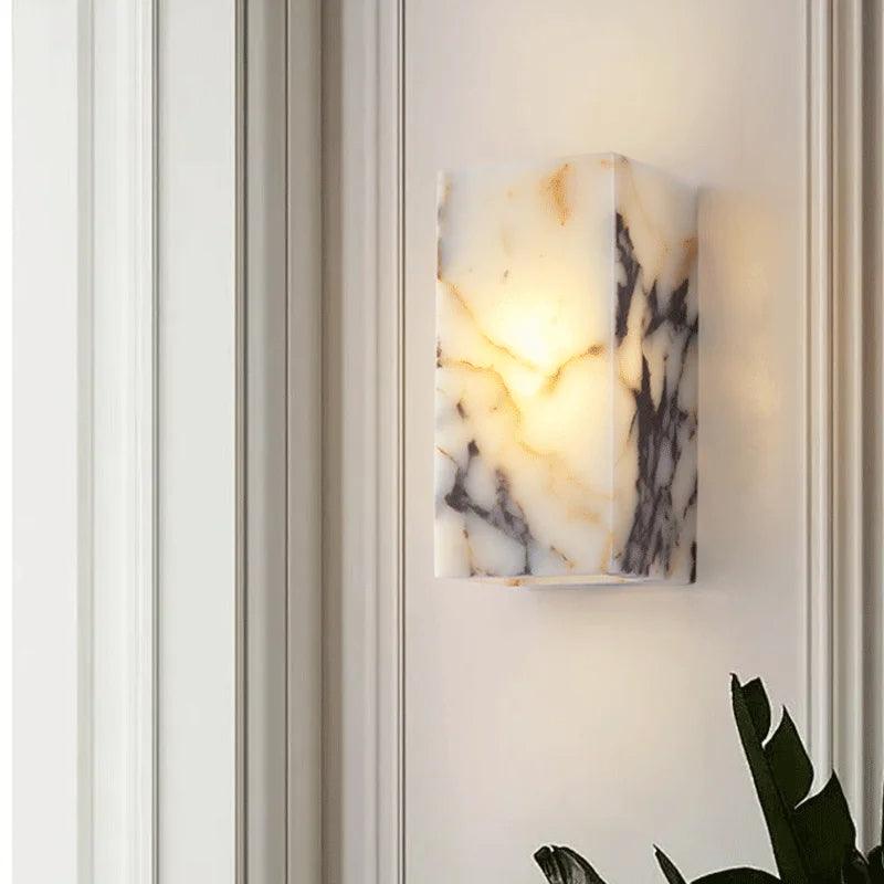 Black Cuboid Natural Stone Wall Lighting │ Modern High-end Luxury LED Indoor Wall Mounted Lamp Light - Besontique Home