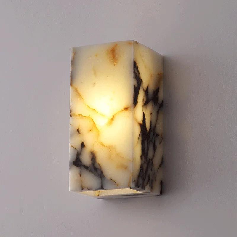 Black Cuboid Natural Stone Wall Lighting │ Modern High-end Luxury LED Indoor Wall Mounted Lamp Light - Besontique Home