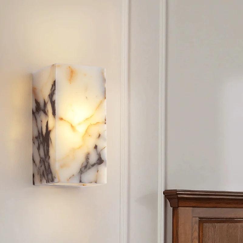 Black Cuboid Natural Stone Wall Lighting │ Modern High-end Luxury LED Indoor Wall Mounted Lamp Light - Besontique Home