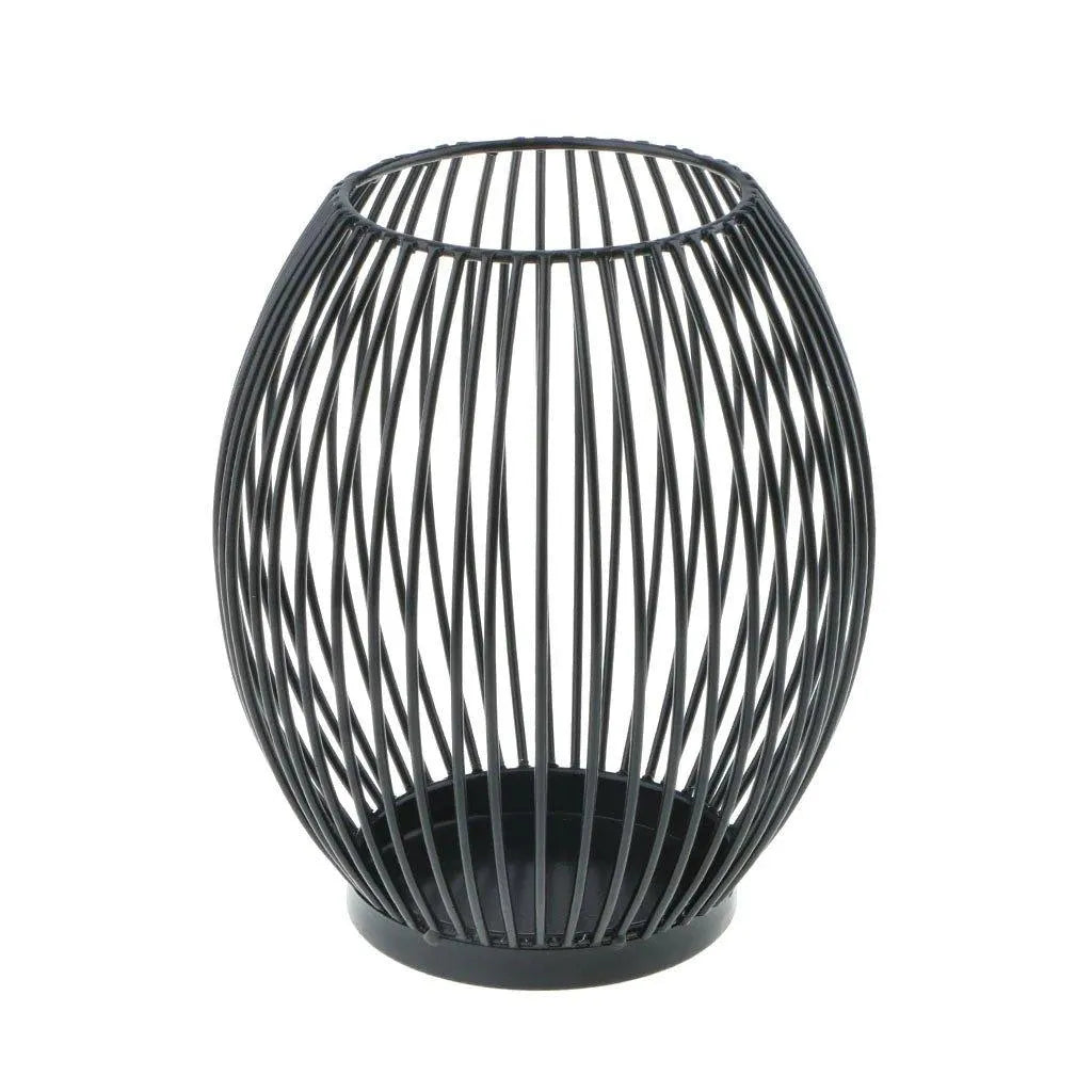 Black Hollow Metal Candle Holder │ Lantern Geometric Shape Candle Stand - Besontique Home