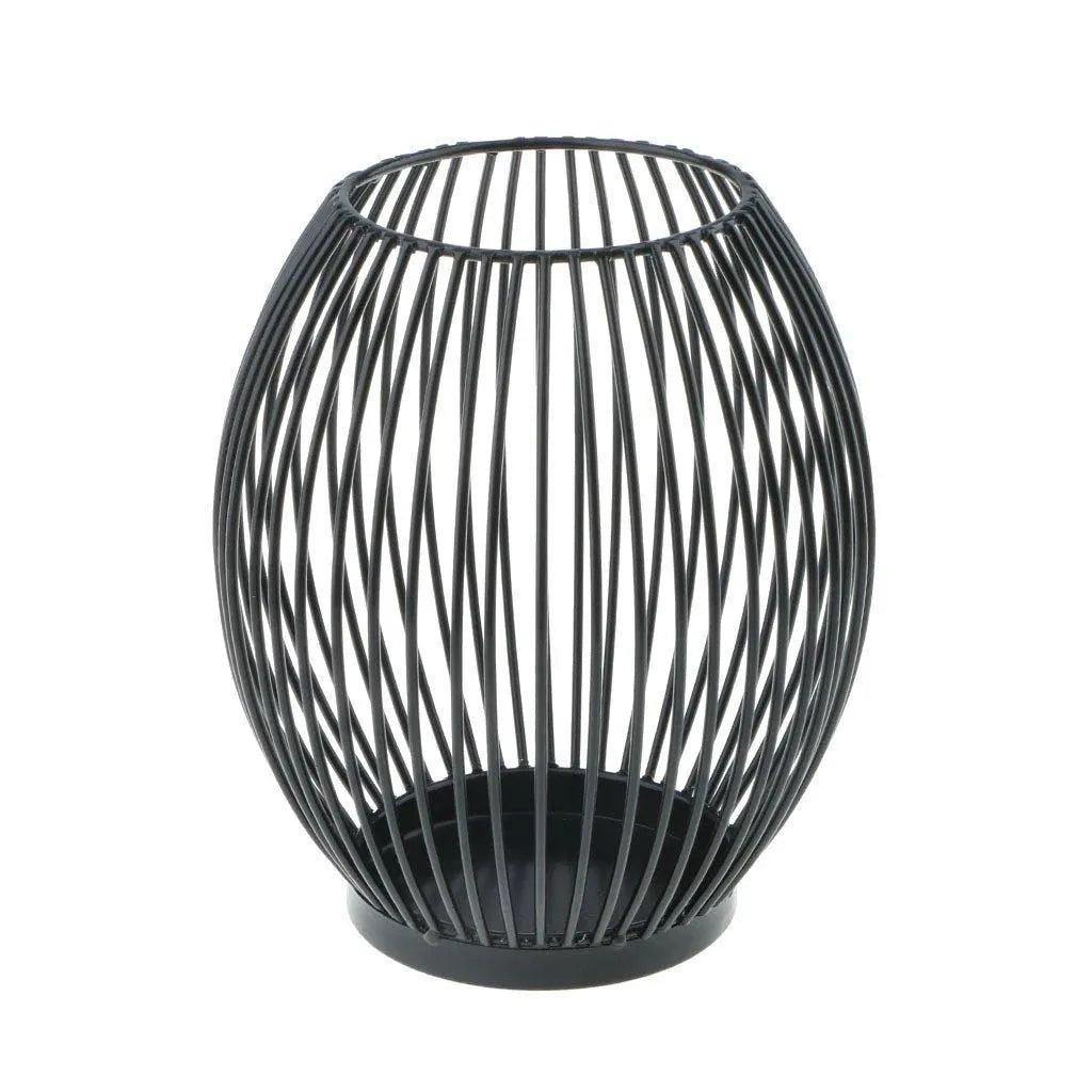 Black Hollow Metal Candle Holder │ Lantern Geometric Shape Candle Stand - Besontique Home