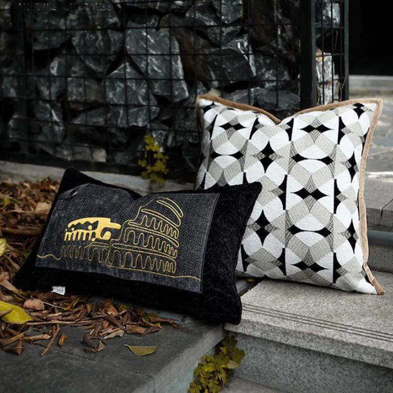 black-khaki-beige-geometric-pattern-cushion-cover-modern-nordic-decorative-pillowcase-besontique-home-15254 - Besontique Home