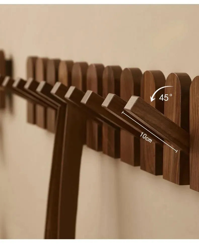 Black Walnut Foldable Wall Hanging Hooks Hanger │ Modern Nordic Rack for Clothes Bags Coat │ Entrance Door Home Decoration - Besontique Home