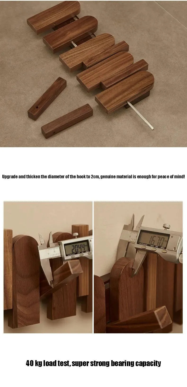 Black Walnut Foldable Wall Hanging Hooks Hanger │ Modern Nordic Rack for Clothes Bags Coat │ Entrance Door Home Decoration - Besontique Home