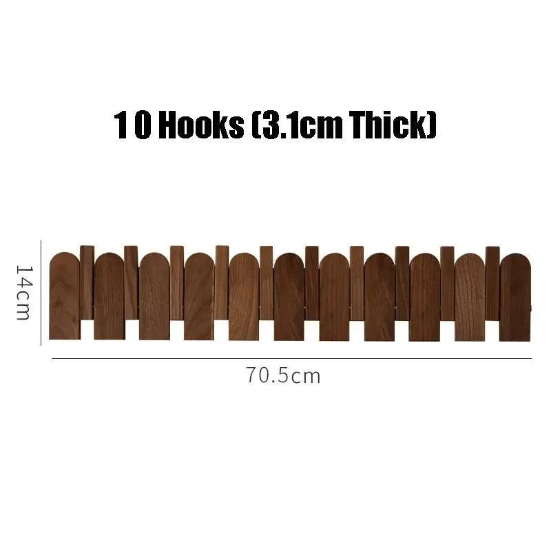 Black Walnut Foldable Wall Hanging Hooks Hanger │ Modern Nordic Rack for Clothes Bags Coat │ Entrance Door Home Decoration - Besontique Home