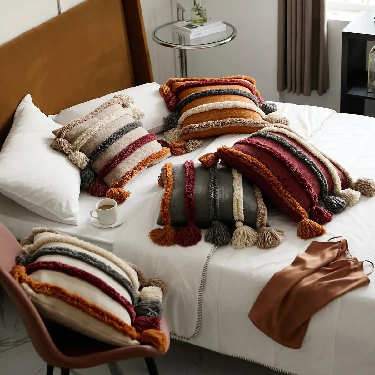 bohemian-stripe-knitted-cushion-cover-with-tassels-home-decor-tufted-throw-pillow-case-besontique-1 - Besontique Home