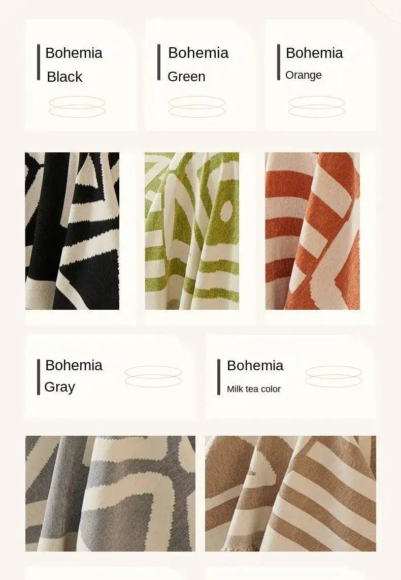 boho-chenille-pattern-throw-blanket-with-tassel-simple-nordic-jacquard-reversible-double-sided-sofa-cover-besontique-home-10974 - Besontique Home