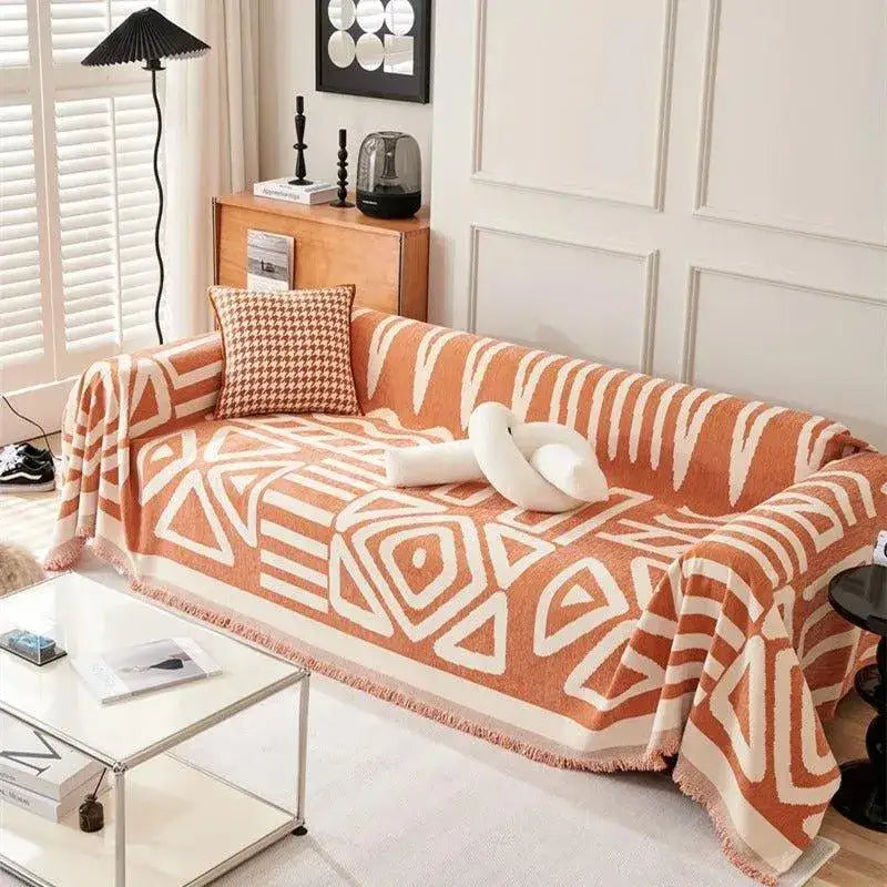 boho-chenille-pattern-throw-blanket-with-tassel-simple-nordic-jacquard-reversible-double-sided-sofa-cover-besontique-home-81614 - Besontique Home